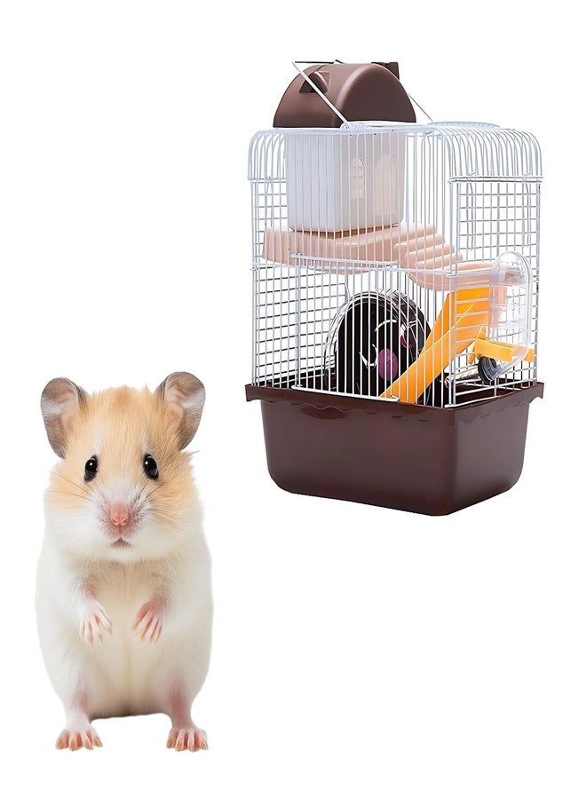 Western Era Hamster Cage 1 Floor- Wired Top for Easy Viewing, Built-in Handle for Portability, Fully Ventilated for Pet Comfort, Safe & Secure Transport, Gerbils, Small Pets, Food Tray & Water Bottle - Image 1